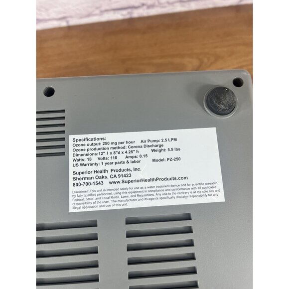 Dr Clark PortaZone Portable Ozone Purification System PZ-250 Corona Discharge - Picture 13 of 13